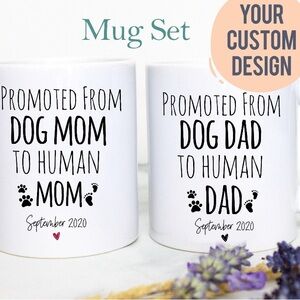 Customized mug set - baby announcement